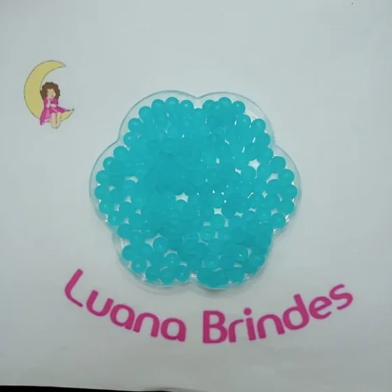 Bola Fosca Com Furo Azul Tiffany 8mm Pct 100 Unidades