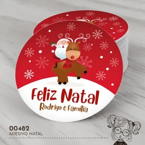 Adesivo Redondo Natal - 00482