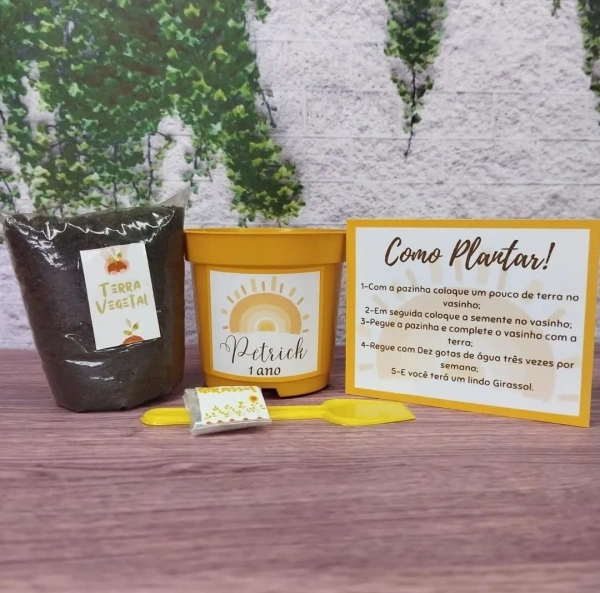 30 unidades Kit Jardinagem Primeira volta ao Sol - Trabalhamos com qualquer tema - Informar tema no chat.