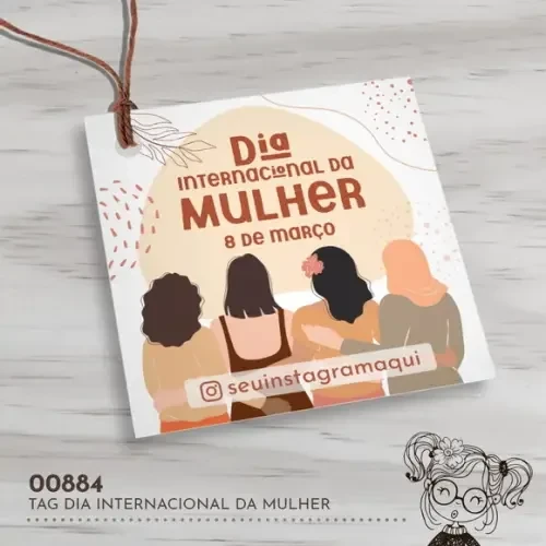 Tag Quadrada Dia Internacional da Mulher - 00884