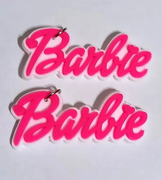 Pingentes Nome Barbie Emborrachado - 6 Peças