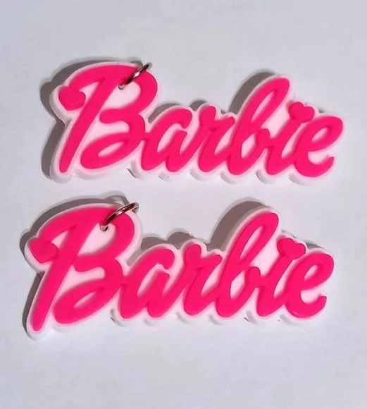 Pingentes Nome Barbie Emborrachado - 6 Peças