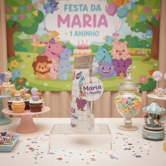 Saquinho Metalizado ziplock turmatube lembrancinhas festa aniversario infantil Personalizado