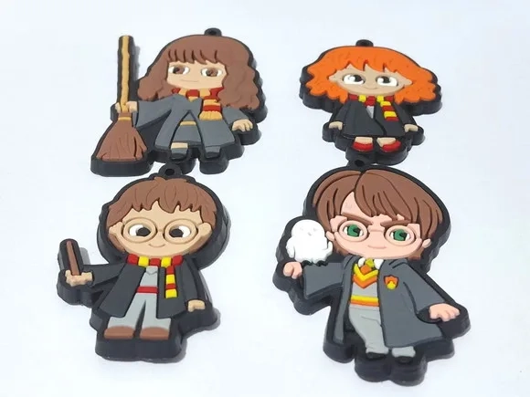 Pingente Harry Potter Emborrachado Pacote com 4 Unidades
