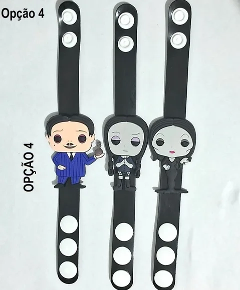 Pulseira Wandinha Emborrachada 19cm Pacotes com 3 Unidades