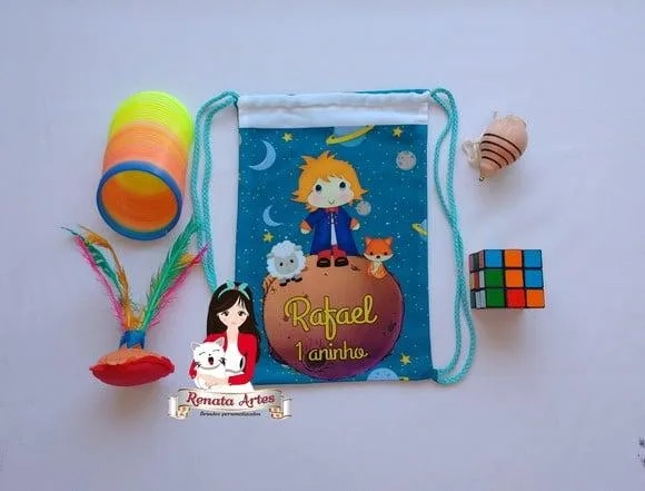 Mochila Brinquedos Retrô Tema Pequeno Príncipe