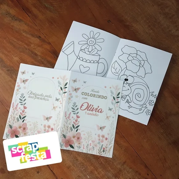 Revista Colorir + Giz de Cera Jardim Encantado