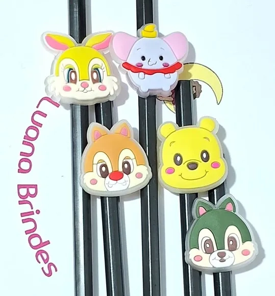 Lápis com Ponteira Ursinho Pooh Fluorescente 5 Peças