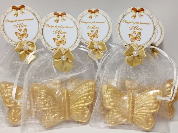 Lembrancinha Aniversário 50 Anos Feminino Sabonete Borboleta