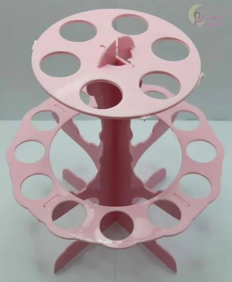 Suporte Rosa para Tubetes de plástico c/18 cavidades-1 unid