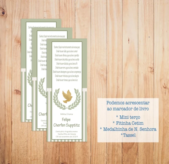 Lembrança de Crisma - Marca página