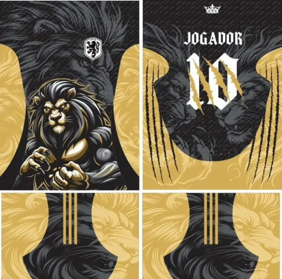 Arte Vetor Camisa Interclasse Leão Negro 379