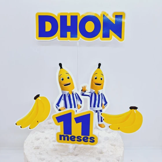 Topo de Bolo Personalizado BANANA DE PIJAMAS - Decoração de Festa - Papelaria