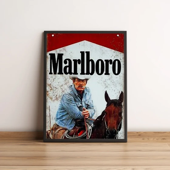 Quadro com cowboy Marlboro retrô vintage décor 2601