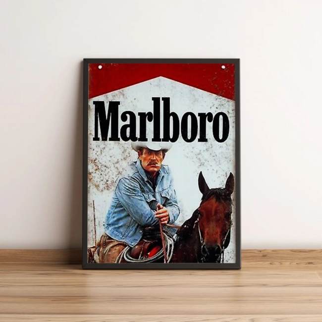 Quadro com cowboy Marlboro retrô vintage décor 2601
