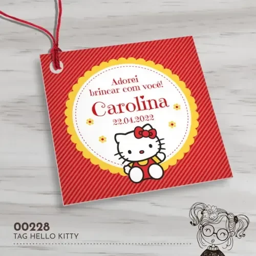 Tag Quadrada Hello Kitty - 00228