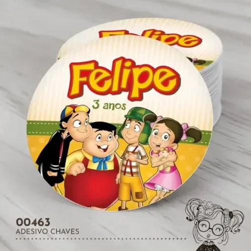 Adesivo Redondo Turma do Chaves - 00463
