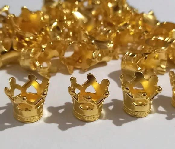 Mini Coroa de Abs Dourada Pacotes com 30 Unidades