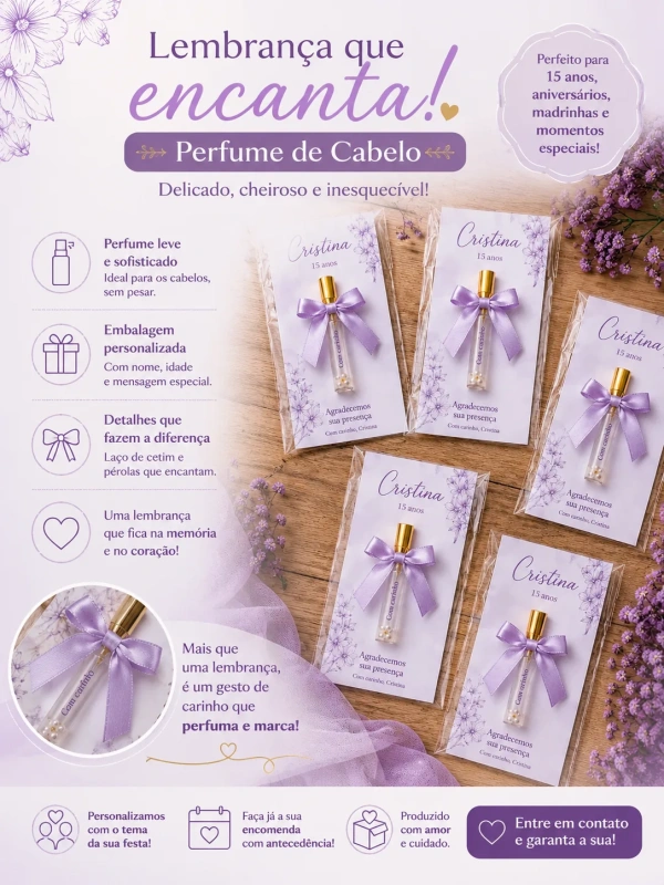 Lembrança Personalizada ( Perfume de Cabelo )