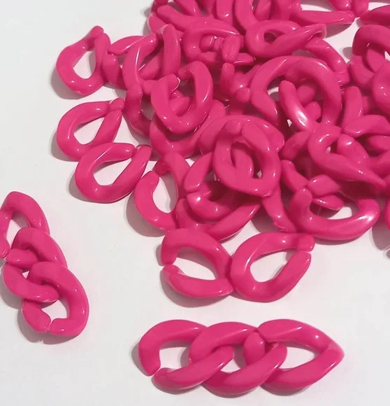 Elo para Corrente de Plástico Pink (19mm) - 100 Unid