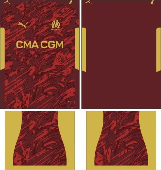 Arte Vetor Camisa Olympique Marsella Goleiro 2025-2026