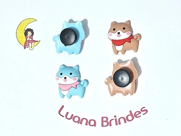 Pins de Crocs Cachorro Emborrachado Pacote com 6 Unidades