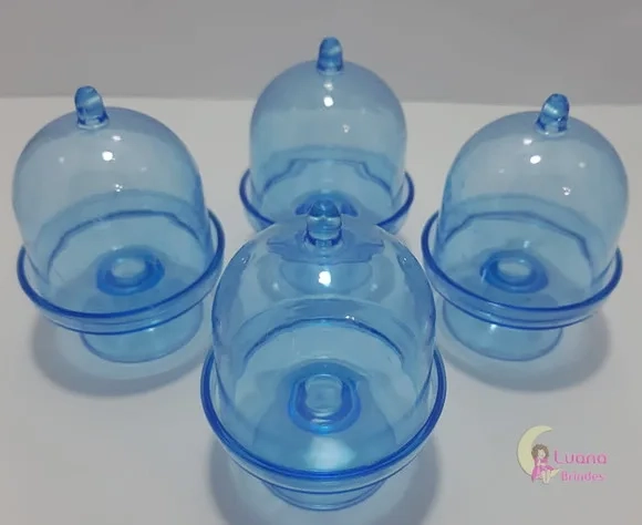 Mini Cúpula Azul Escuro de Acrílico - pct c/6 unidades