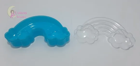 Baleiro Arco Íris Azul de Acrílico - Pct C/5 Unidades