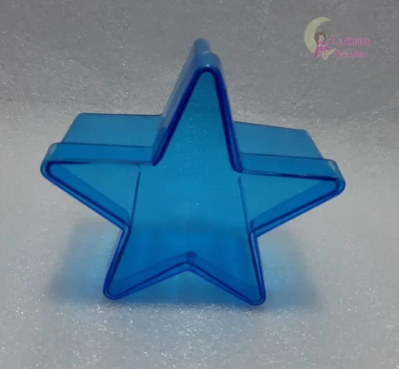 Caixinha Estrela Azul de acrílico p/Lembrancinha-pct c/4 und