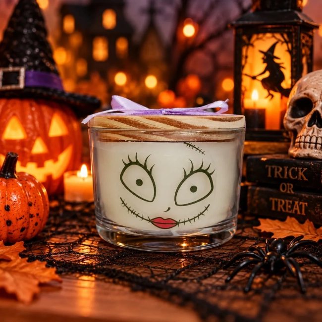 Vela Aromática no Copo Personalizada Halloween Jack e Sally  - O Estranho Mundo de Jack - Trabalhamos com outros temas