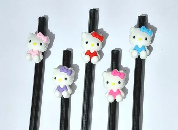 Lápis C/ponteira Hello Kitty 3cm Pacote com 5 Unidades