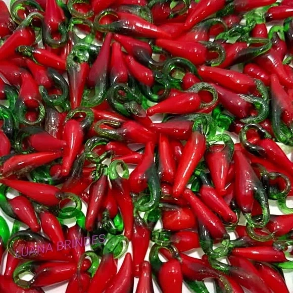 Pimenta Pingente Murano Vermelha de Vidro 2cm Pct 20 Unidade