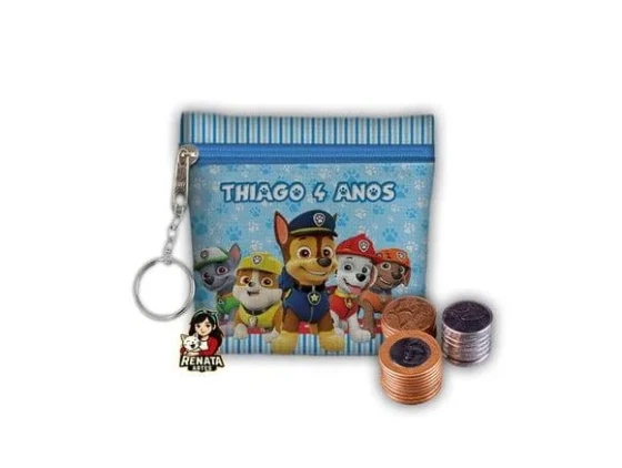 Chaveiro Porta Moedas Personalizado Patrulha Canina