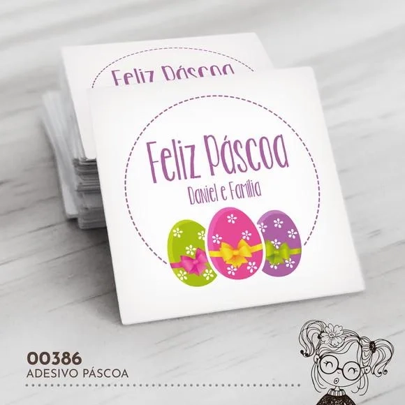 Adesivo Quadrado Páscoa - 00386