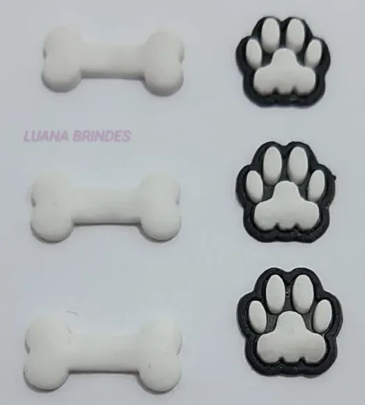 Kit apliques Ossinho e Patinha de Borracha - pct c/15 kits