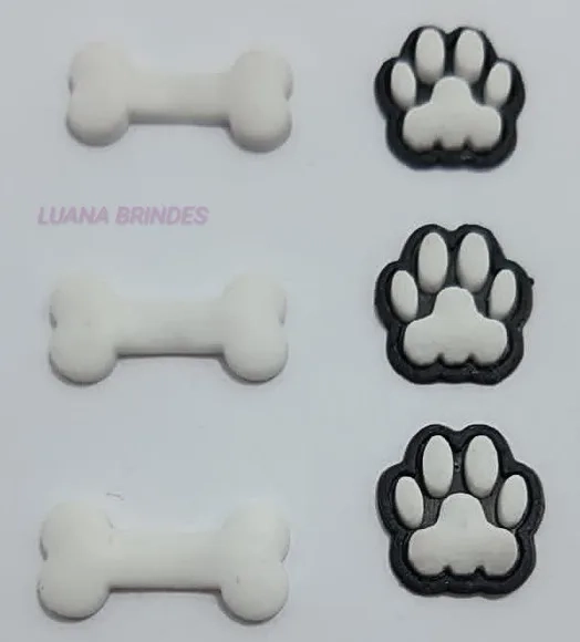 Kit apliques Ossinho e Patinha de Borracha - pct c/15 kits