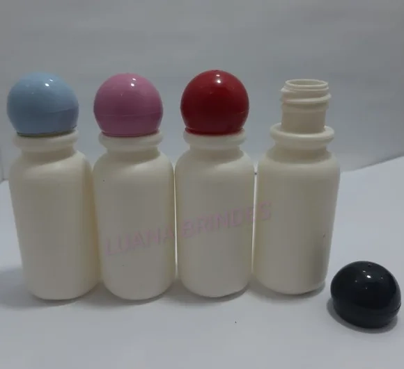Frasco Branco PVC 30ml Tampa Bola Monange Pct 10 unidades