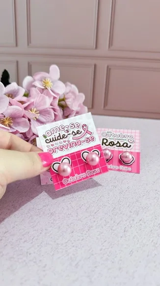 Tag com Brinco Outubro Rosa