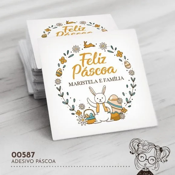 Adesivo Quadrado Páscoa - 00587