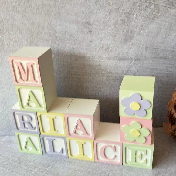 Tons Pastel Cubos Personalizados 6x6cm Decoração Bebê