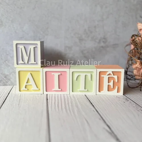 Tons Pastel Cubos 6x6cm Ts- Decoração Bebê