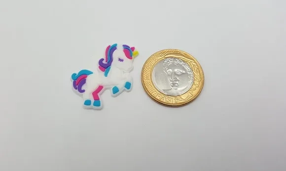 Apliques Unicórnio Emborrachado de 3,1cm - 7 Unidades