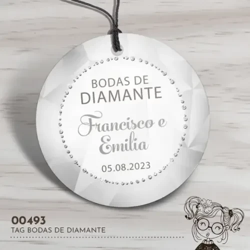 Tag Redonda Bodas de Diamante - 00493