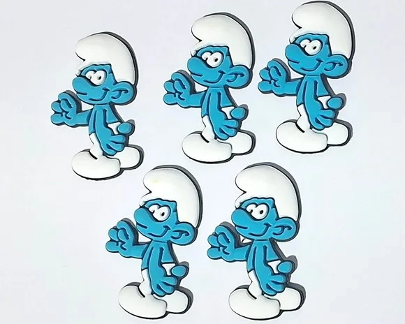 Aplique Smurf Emborrachado Pacote com 5 Unidades