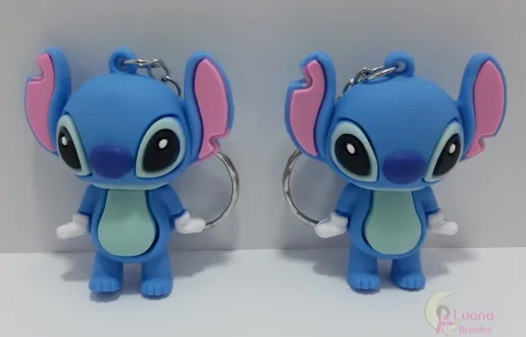 Chaveiro Lilo Stitch de Borracha - Pct C/2 Unid