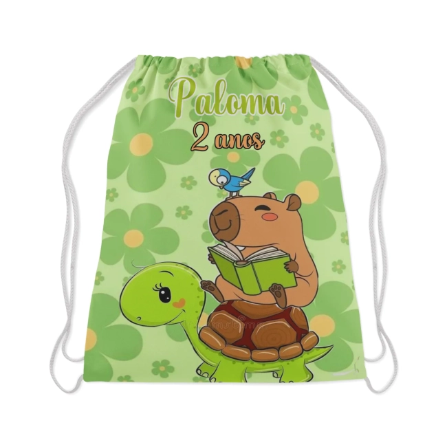 Mochilinha Personalizada para lembrancinhas da Capivara