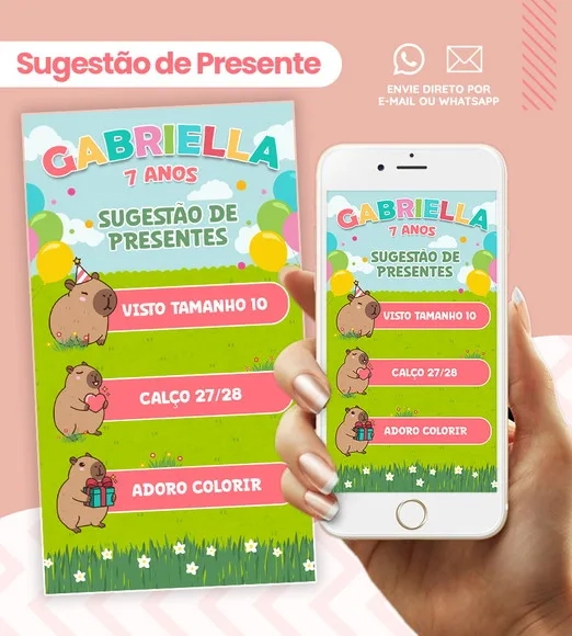 Convite Digital Interativo Capivara