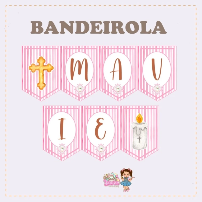 Kit Festa Só Um Bolinho BATIZADO MENINA - Decoração de Festa