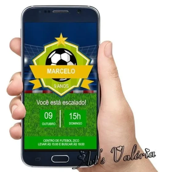 Convite Digital para Whatsapp Futebol