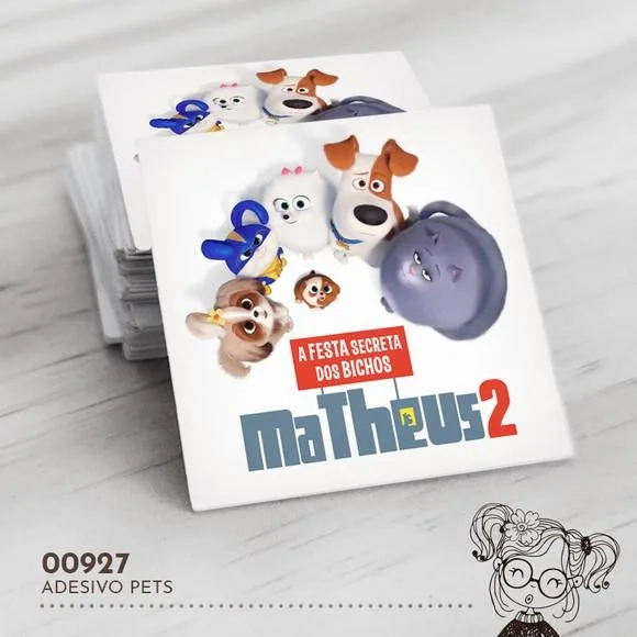Adesivo Quadrado Pets - 00927